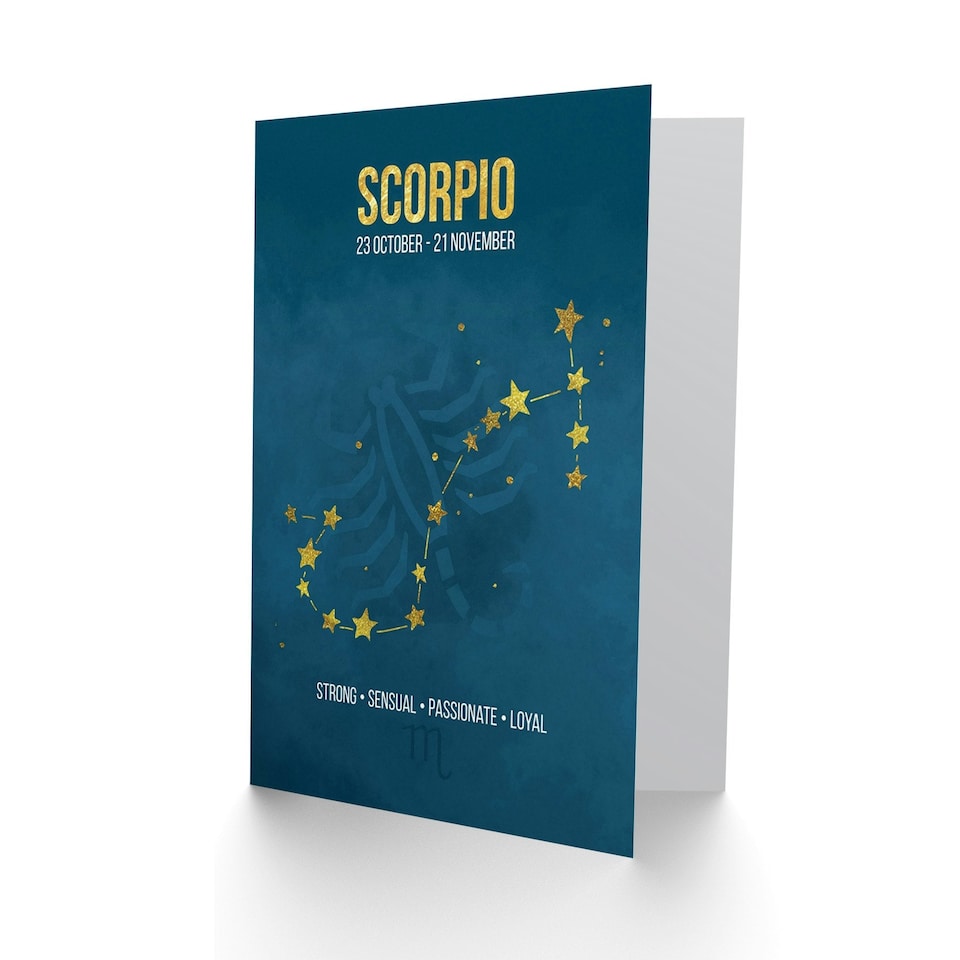 image 1 of Scorpio Star Sign Astrology Zodiac Birthday Greeting Card