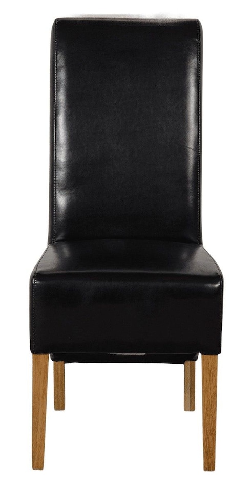 image 1 of Montana Leather Dining Chairs for Dining Room or Kitchen | Black | Black