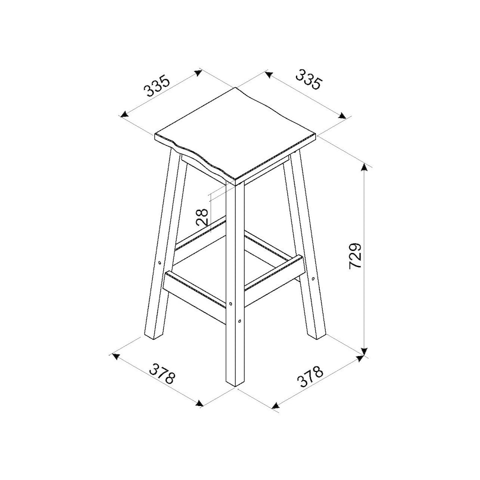 image 1 of Corona Grey, Live Edge High Breakfast Stools (Pair) Grey