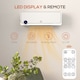 image 4 of HOMCOM Wall Downflow Heater 2 Heat and Fan 1000W2000W, Electric Space Heater with Timer Remote Oscillating, for Bedroom Home Office, White