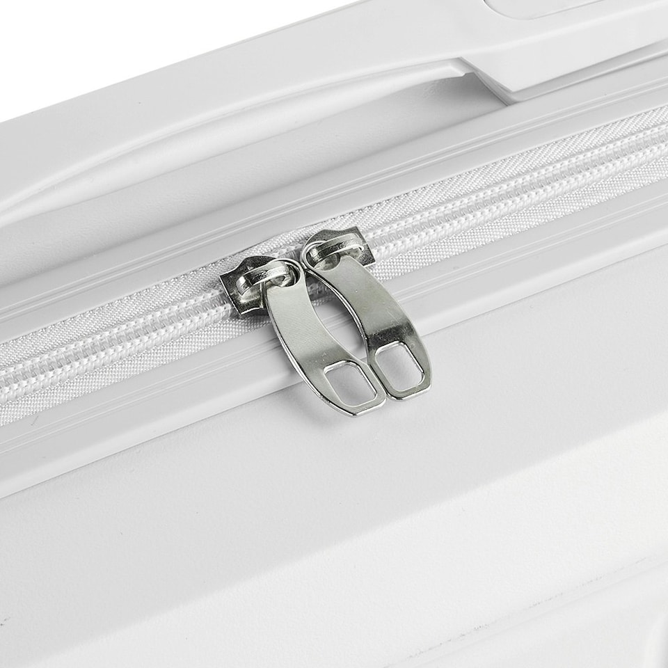 image 1 of Living and Home Lightweight Portable Hard Shell Travel Cosmetic Case | White | Personal Item