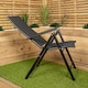image 3 of Outdoor Garden Patio Multi Position Reclining Folding Chair in Black