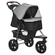 image 6 of PawHut Folding 3 Wheel Pet Stroller Travel Adjustable Canopy Storage Brake Grey