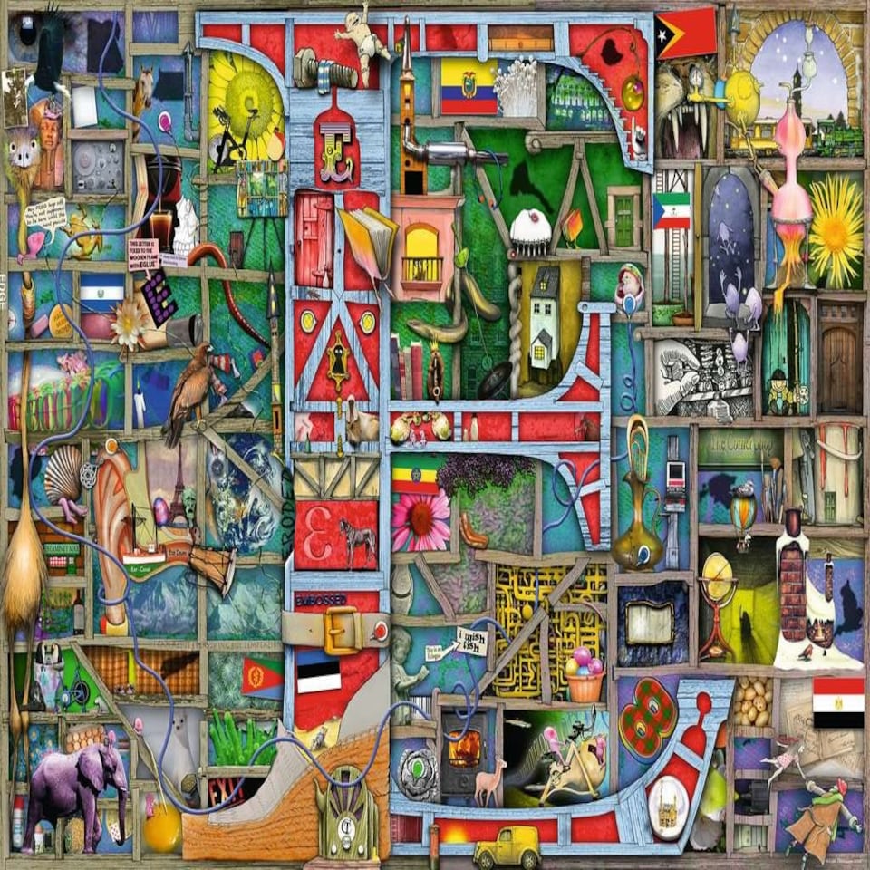 image 1 of Ravensburger Colin Thompson Awesome Alphabet No.4 E 1000 Piece Jigsaw Puzzle