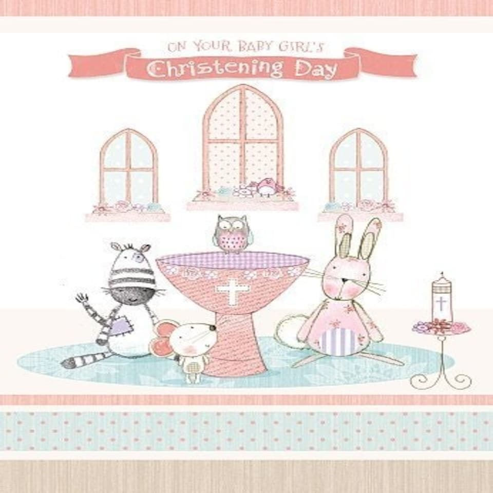 image 1 of Baby Girl Christening Day Congratulations Greeting Card Day