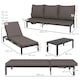 image 5 of Outsunny 3-PCS PE Rattan Lounge Set, Recliner Sofa Bed Set, Grey