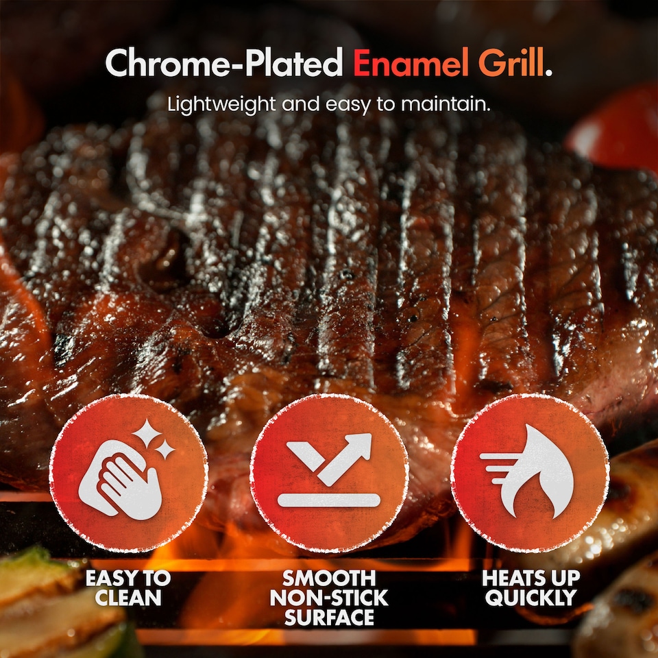 image 1 of VonHaus Charcoal BBQ, Barrel Barbecue with Offset Smoker
