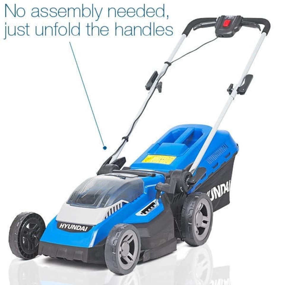 image 1 of Hyundai 38cm Cordless 40v Lithium-Ion Battery Roller Lawnmower with Battery and Charger | HYM40LI380P