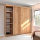 image 3 of Modern Oak Sliding Wardrobe 203cm Double Door Brown | 203cm