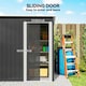 image 4 of Outsunny 5 x 3ft Garden Storage Shed Sliding Door Sloped Roof Tool, Black