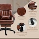 image 8 of Vinsetto PU Leather Massage Office Chair w/ Adjustable Height Footrest Brown