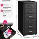 image 6 of Filing Cabinet - made of steel, 4 wheels, 6 drawers, label holders, easy assembly Black