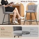 image 3 of HOMCOM Bar Stools Set of 2, Modern Velvet-Feel Barstools with Petal Backrest and Footrest, Upholstered Breakfast Bar Chairs with Metal Legs for Kitchen Island Counter, Dining Room, Grey | Grey | Grey | 2