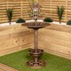 image 1 of 1.1m Bronze Effect Resin Garden Bird Bath & Table with Solar Light | Bronze | Bronze
