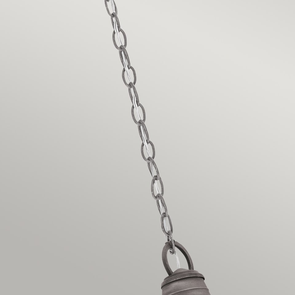 image 1 of Bridge Point 1 Light Small Outdoor Ceiling Chain Lantern Zinc IP44, E27