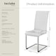 image 6 of Dining Chairs - cantilevered, high backrest, flat steel frame - Set of 2 White