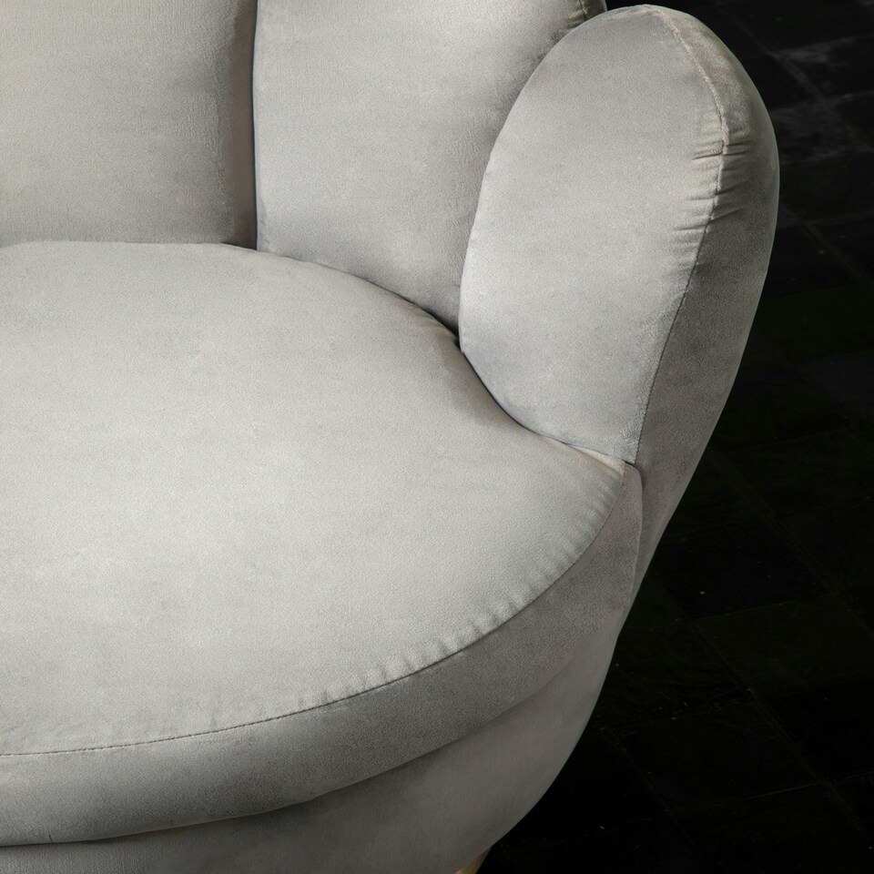image 1 of Beauly Grey Velvet Accent Chair Grey
