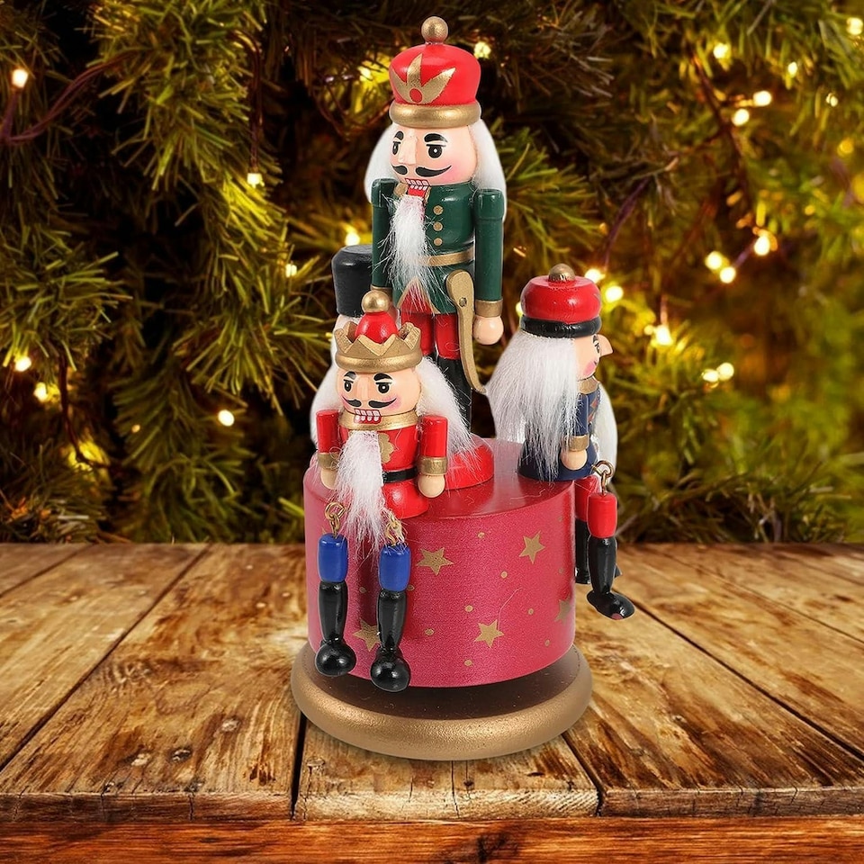 image 1 of 20cm Musical Box Wooden Nutcrackers Soldiers Christmas Ornament Any One