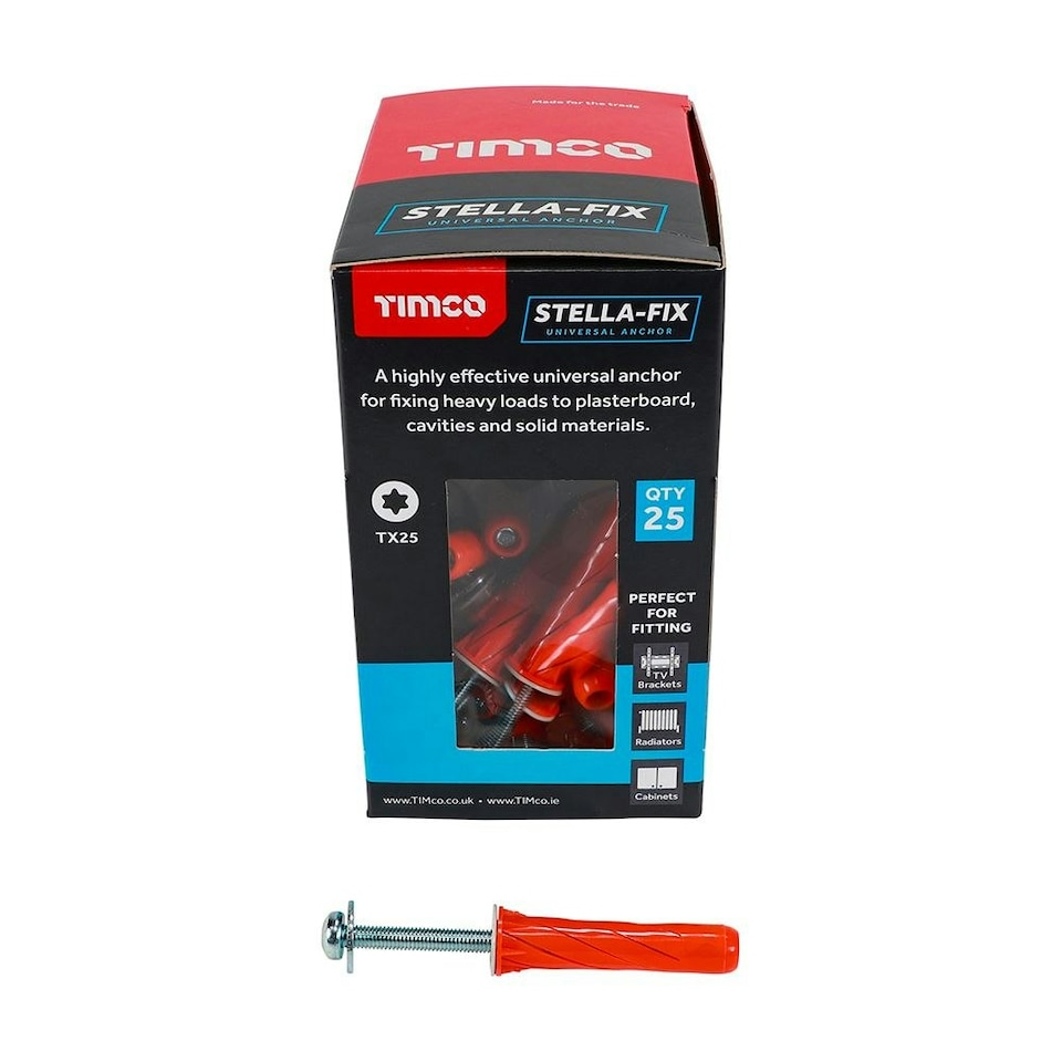 image 1 of Timco - Stella Fix Universal Anchors - TX - Pan - Red (Size M5 x 80 - 25 Pieces)