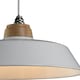 image 3 of First Choice Lighting Set of 2 Jakob Cream Metal and Wood Easy Fit Pendant Shades Cream | Brown