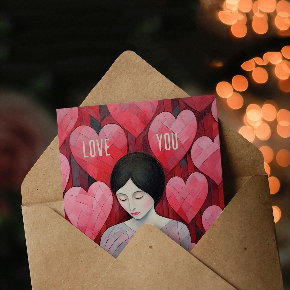image 1 of Mothers Day Card Love You Hearts Mum Card