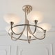image 4 of Cagney 5 Light Semi Flush Multi Arm Ceiling Light Satin Chrome, White Painted Glass with Faint Line Pattern, G9