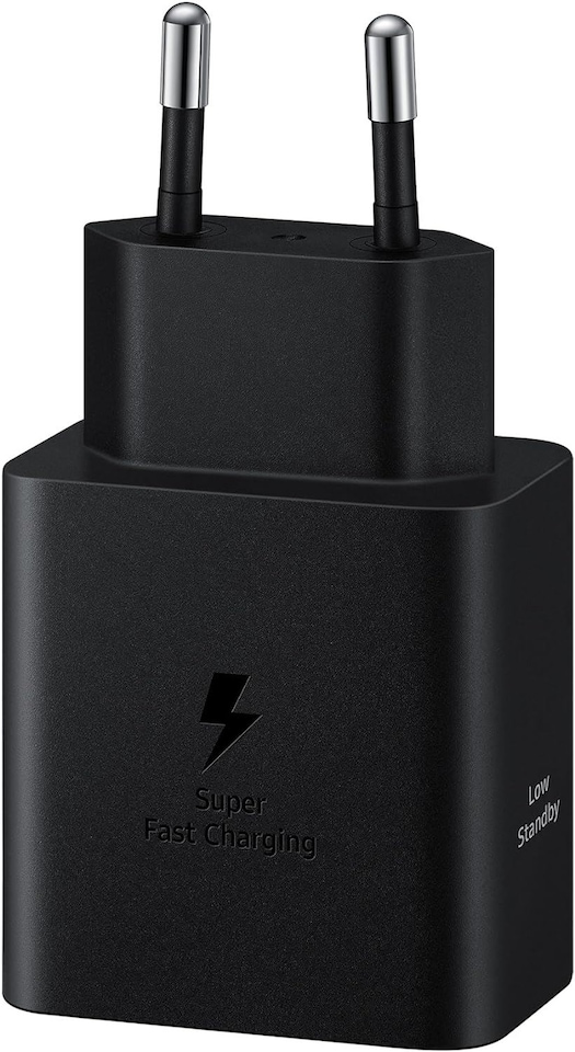 image 1 of Samsung 45W USB C Mains Charger with 5 Amp Type C Cable Black EU Plug - EF-T4511XBEGEU
