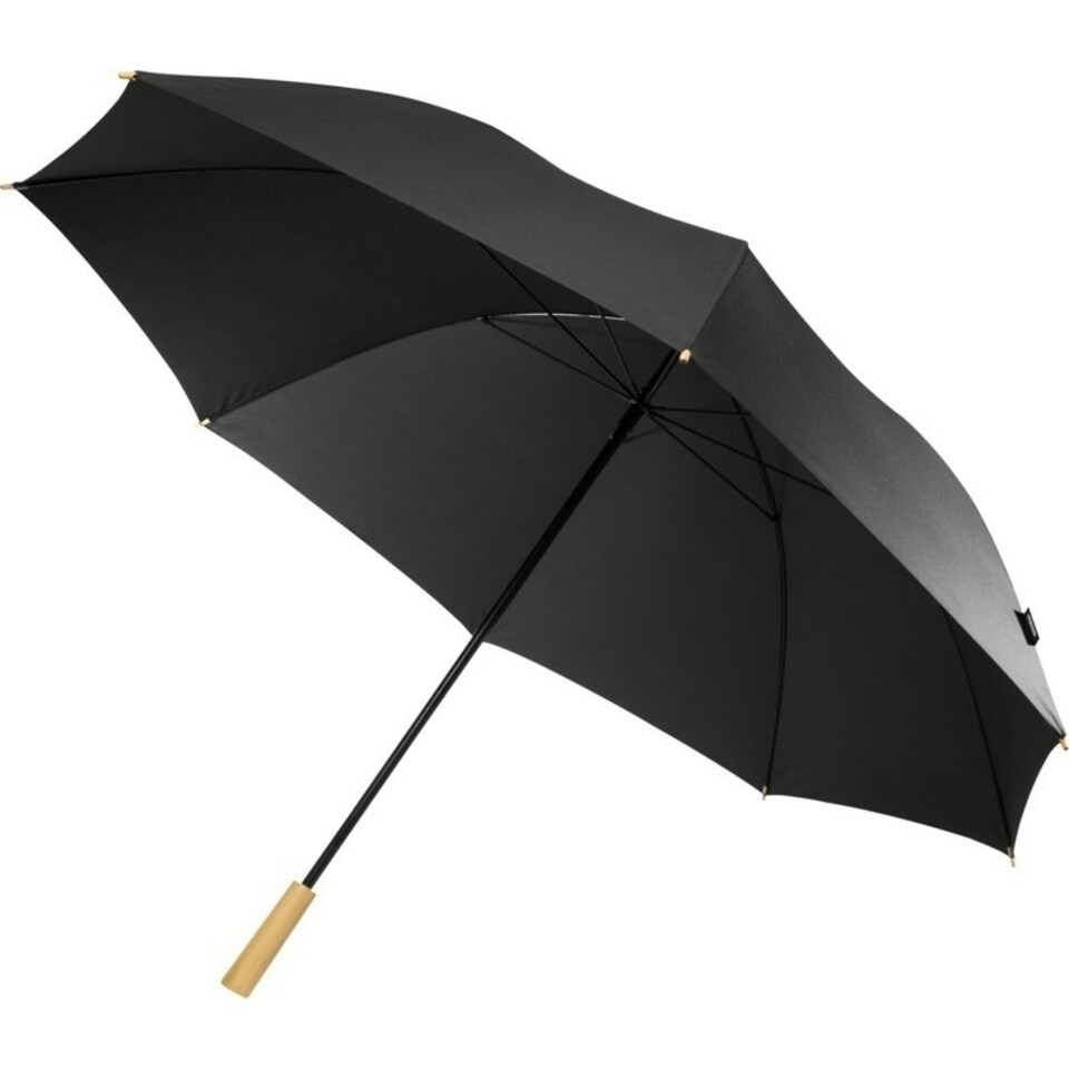 image 1 of Avenue Romee RPET Recycled Golf Umbrella - Solid Black - One Size