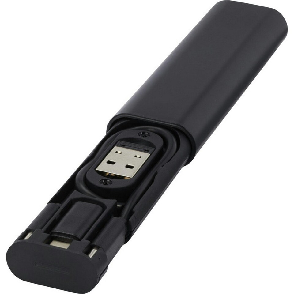 image 1 of Whiz Recycled Plastic Mobile Phone Charger - Solid Black - One Size