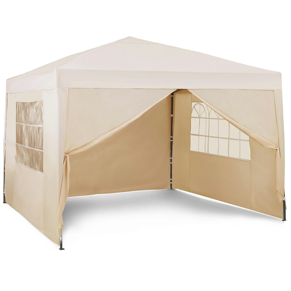 image 1 of VonHaus Pop Up Gazebo 3 x 3m w/ Removable Sides Ivory