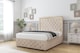 image 3 of Sloomy Sofia Gold Sand Naples Divan Bed Base 2 Drawers Foot-End With 54 Inch Floor Standing Headboard & 12 Inch Matching Footboard | Cream | Sand | Double | 1