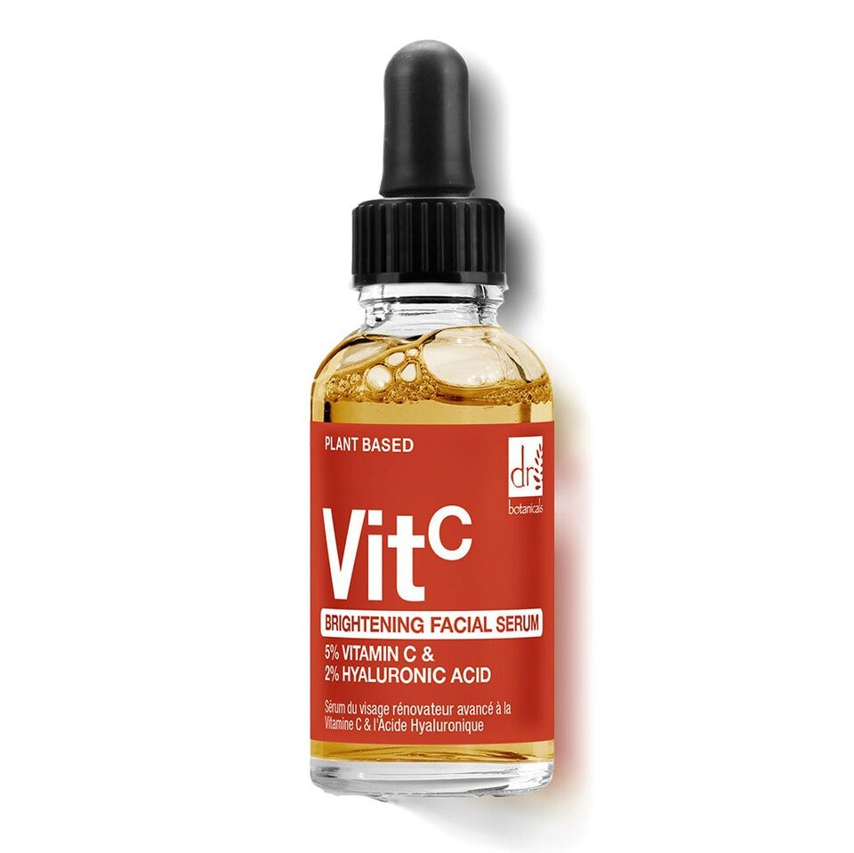 image 1 of Dr Botanicals Brightening Anti-Ageing Facial Serum with 5% Vitamin C & 2% Hyaluronic Acid 30ml for Plumping and Moisturising