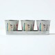 image 1 of Homescapes Set of 3 Herb Pots with Tray, Multi-Coloured Floral Design Multi