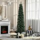 image 8 of HOMCOM 6FT Artificial Snow Dipped Christmas Tree mas Pencil Tree Holiday Home Indoor Decoration with Foldable Black Stand, Green