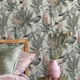 image 3 of World Of Wallpaper Manu Tropical Wallpaper - Cream/Green - 10m x 53cm Cream