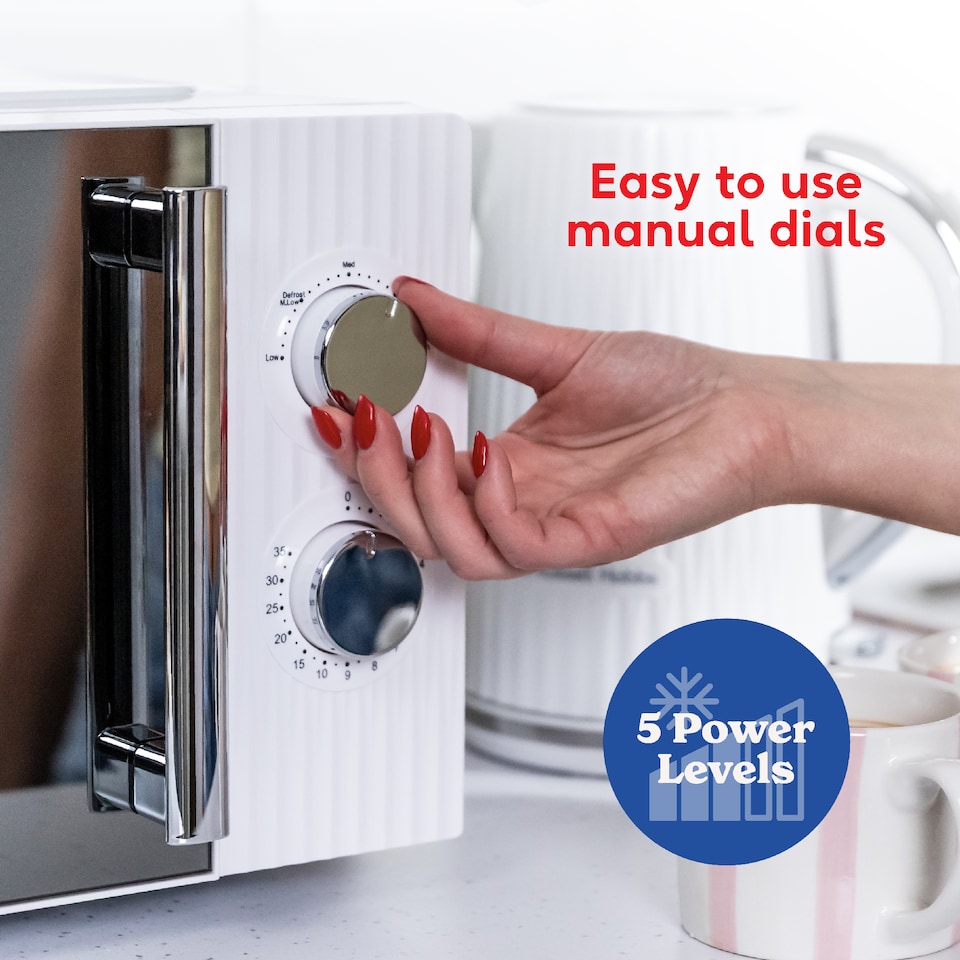 image 1 of Russell Hobbs Manual Microwave Eden 17L with 5 Power Levels White RHMM725