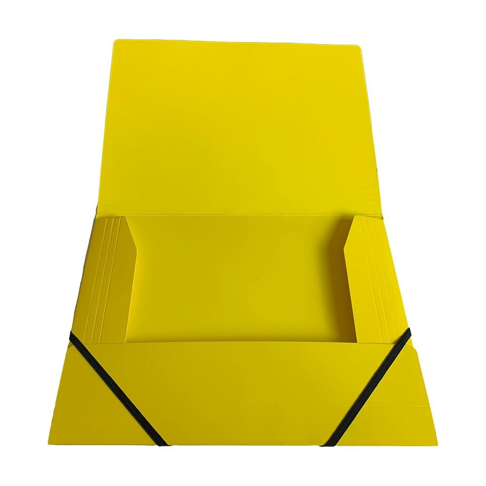 image 1 of Janrax A4 Yellow Laminated Card 3 Flap Folder with Elastic Closure