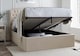image 1 of 4ft6 Double Velvet Natural ottoman fabric upholstered buttoned storage gas lift up bed frame. Front lift up underbed storeage bed frame