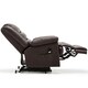 image 4 of Loxley Single Motor Electric Rise Recliner Bonded Leather Lift Chair (Brown)