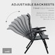image 4 of Outsunny Set of 2 Outdoor Rattan Folding Chair Set w/ Adjustable Backrest Grey