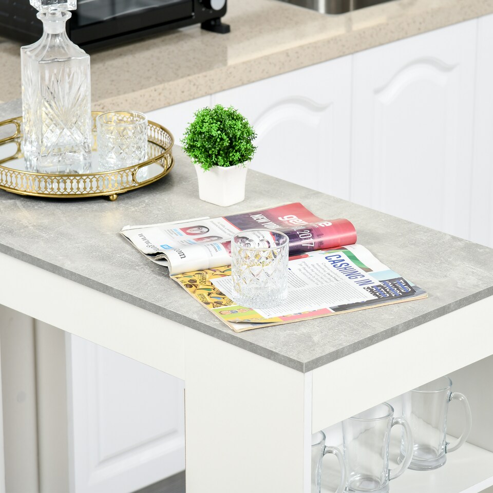 image 1 of HOMCOM Bar Table Coffee Table Kitchen Dining Table with 4-Tier Shelf Grey
