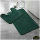 image 2 of VELVETIO Bath Mat Set Greek Pattern Anti Slip Memory Foam Toilet Rug Green