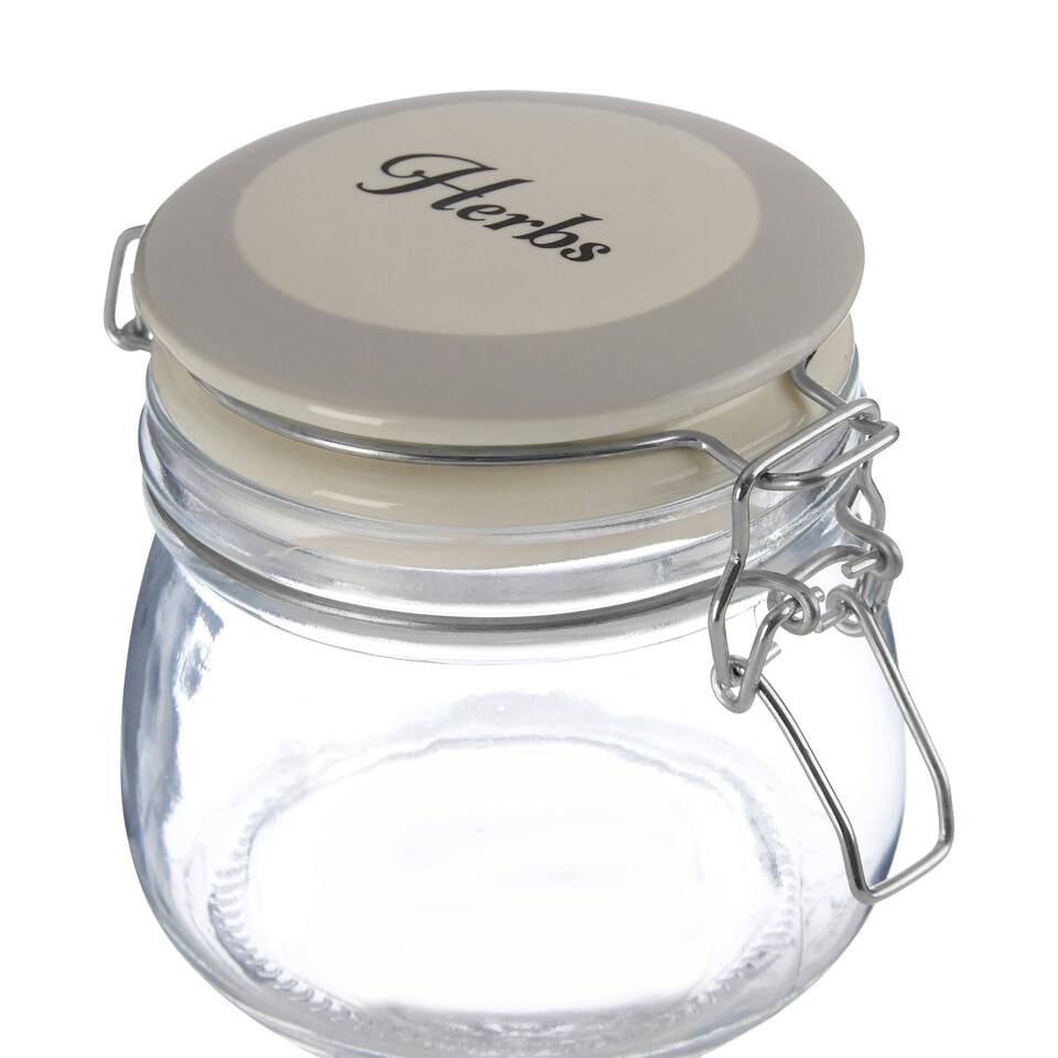 image 1 of Interiors By Premier Stylish Herbs Storage Jar, Durable Glass Jar With Lid For Kitchen Counter, Versatile Airtight Storage Jar