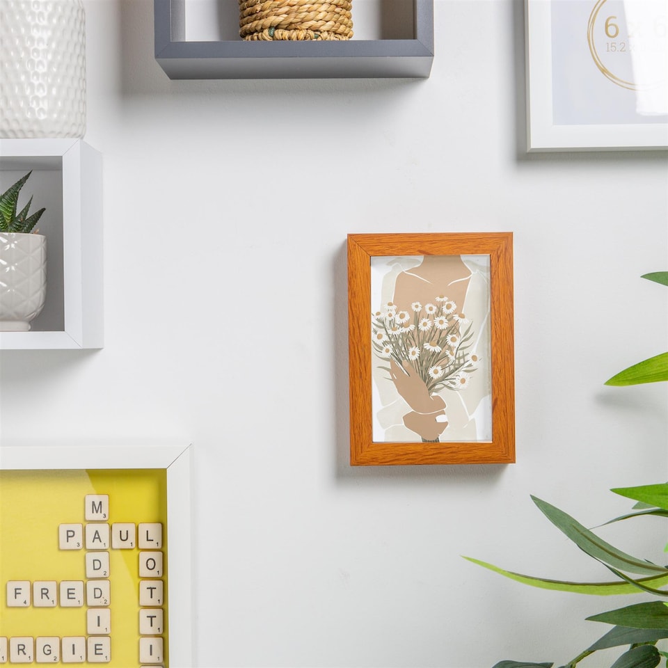 image 1 of Nicola Spring 3D Box Photo Frame - 4 x 6" - Dark Wood