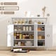 image 3 of HOMCOM Industrial Kitchen Sideboard with Open Shelf & 2 Cabinets, White | White