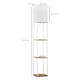 image 5 of HOMCOM Modern Floor Lamp with Shelves, 3 Layer Shelf Tall Standing Lamp with Fabric Lampshade, Pull Chain Switch for Living Room, Bedroom, Bulb not Included, White