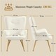 image 4 of Yaheetech Boucle Accent Chair with Wood-tone Metal Legs White | Ivory