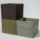 image 2 of Primrose Cube Square Flower Pot Grey Outdoor Wood-Effect Resin Planter 36cm