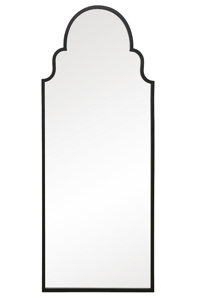 image 1 of The Arcus - Black Framed Arched Leaner/Wall Mirror 71" X 28 (180CM X 70CM) | Black