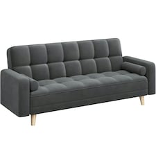 Yaheetech Velvet Convertible Sofa Bed Grey